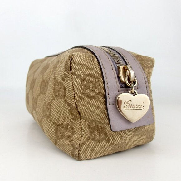 Authentic GUCCI 153228 2149 GG canvas Pouch canvas/leather [Used] - Picture 4 of 12